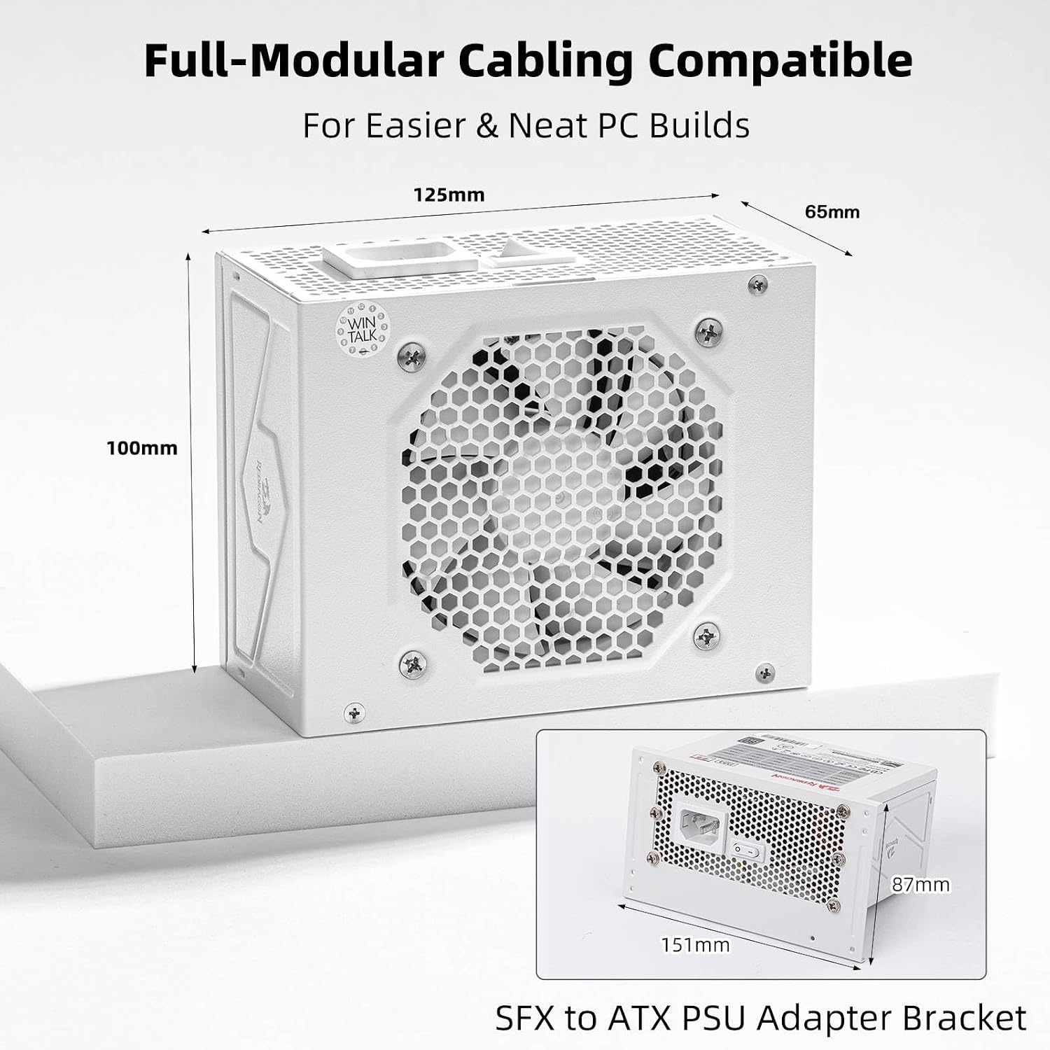 image:imageRedragon PSU017 80 Platinum 1000 Watt ATX 30 amp PCIe 50 Fully Modular Gaming Power Supply 80 Plus Certified 100 Japanese Capacitors amp Low Noise SmartECO Fan Fully Modular w12VHPWR CableSFX Platinum WT