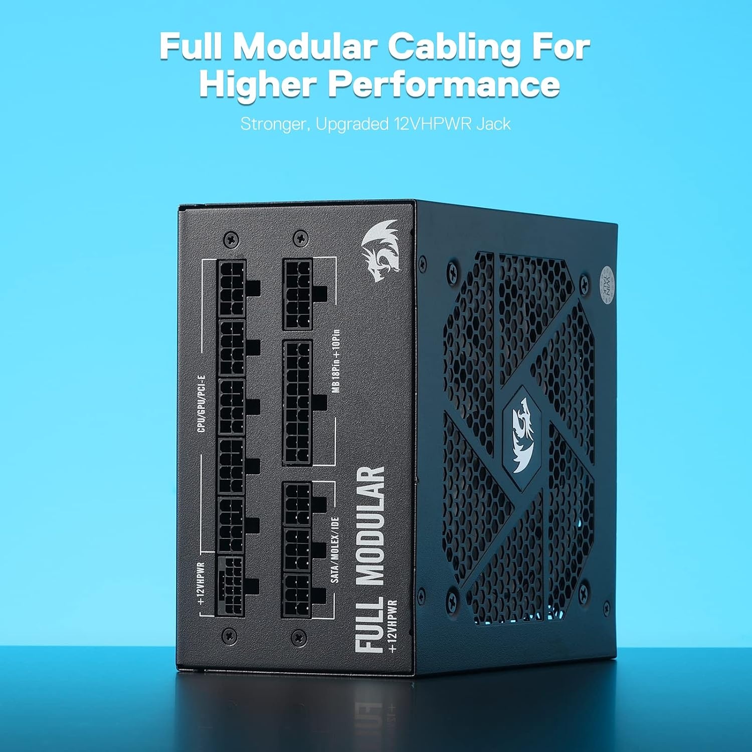 image:imageRedragon PSU017 80 Platinum 1000 Watt ATX 30 amp PCIe 50 Fully Modular Gaming Power Supply 80 Plus Certified 100 Japanese Capacitors amp Low Noise SmartECO Fan Fully Modular w12VHPWR CableATX 31 Gold BK RGB