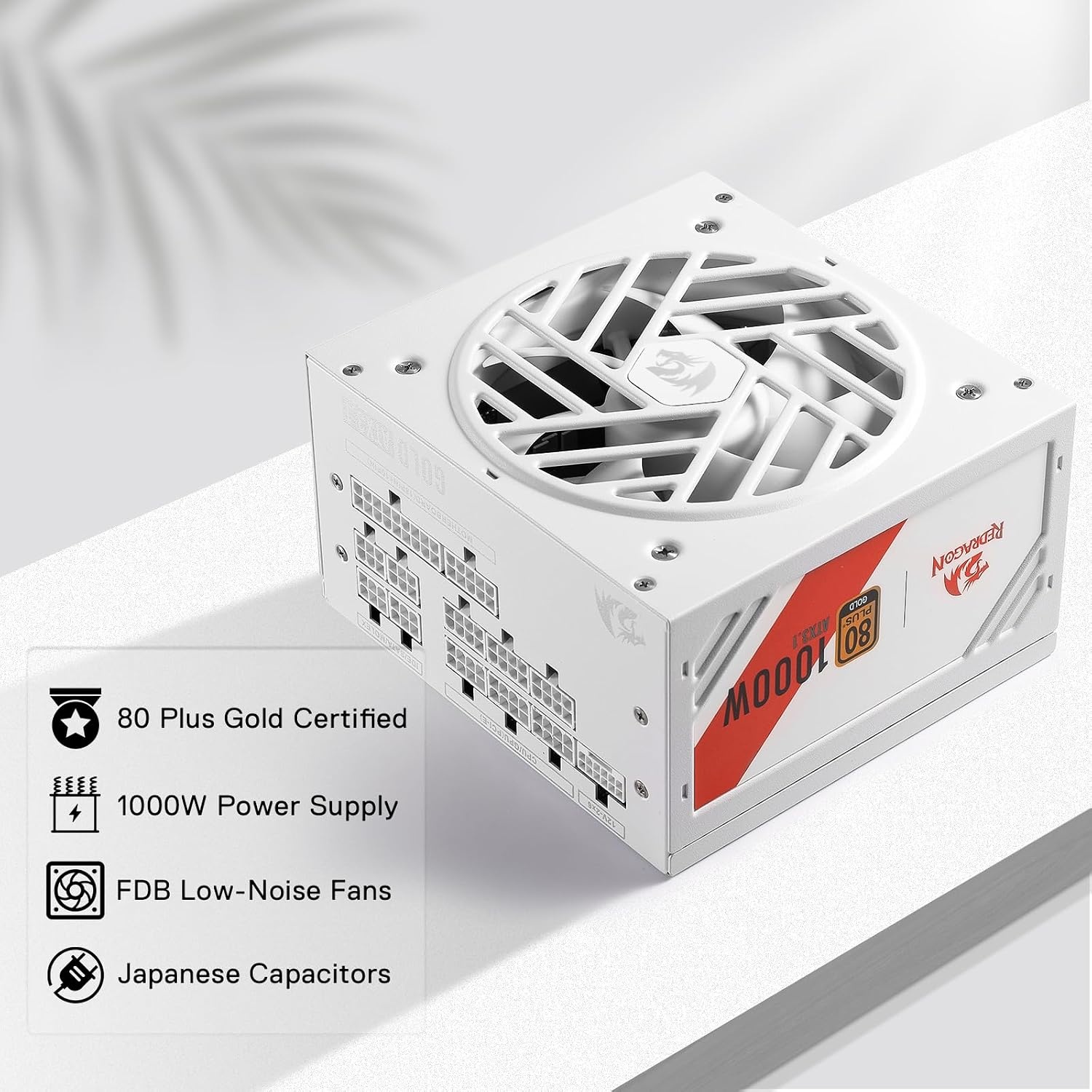 image:imageRedragon PSU017 80 Platinum 1000 Watt ATX 30 amp PCIe 50 Fully Modular Gaming Power Supply 80 Plus Certified 100 Japanese Capacitors amp Low Noise SmartECO Fan Fully Modular w12VHPWR CableATX 31 Gold WT