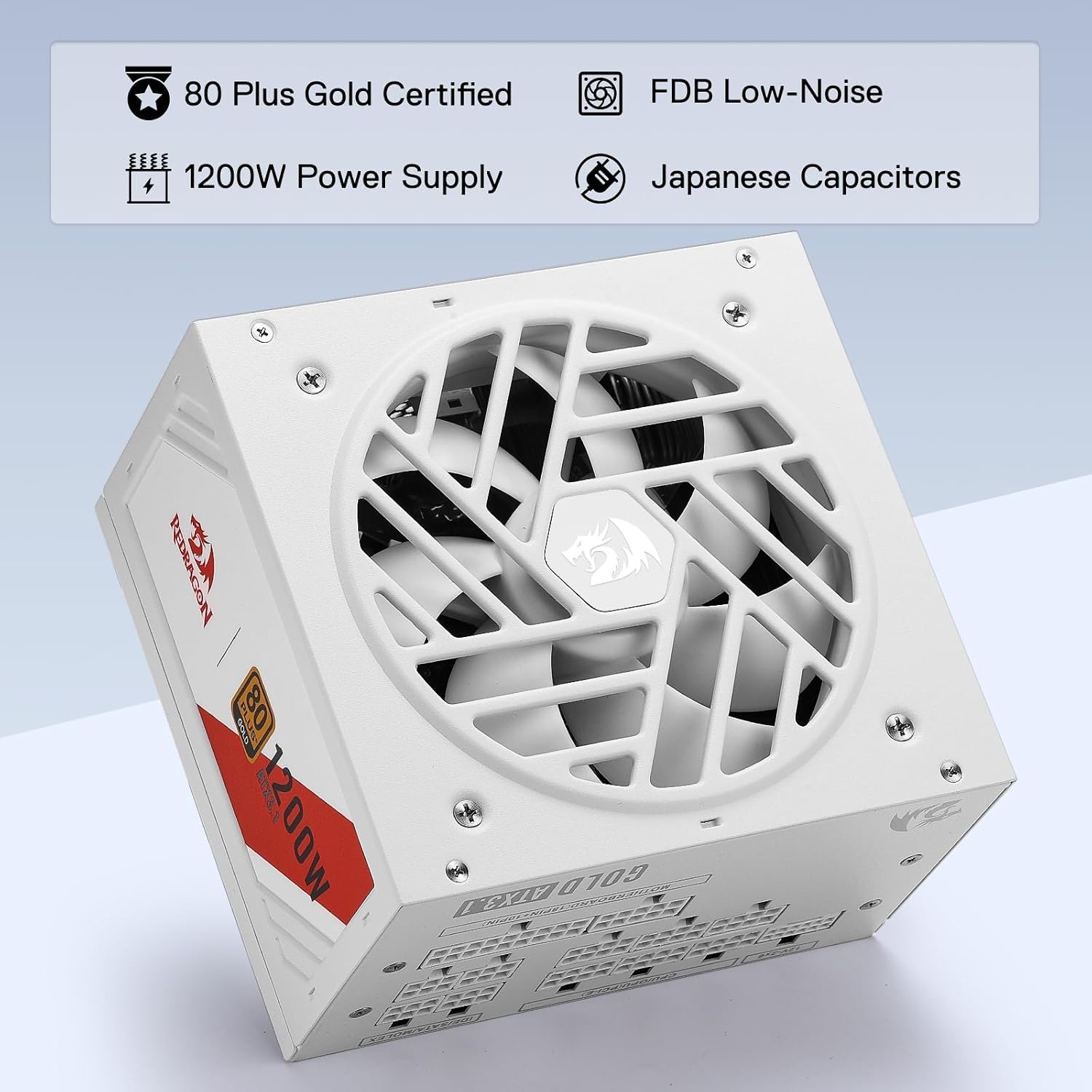 image:imageRedragon PSU017 80 Platinum 1000 Watt ATX 30 amp PCIe 50 Fully Modular Gaming Power Supply 80 Plus Certified 100 Japanese Capacitors amp Low Noise SmartECO Fan Fully Modular w12VHPWR CableATX 31 Gold WT