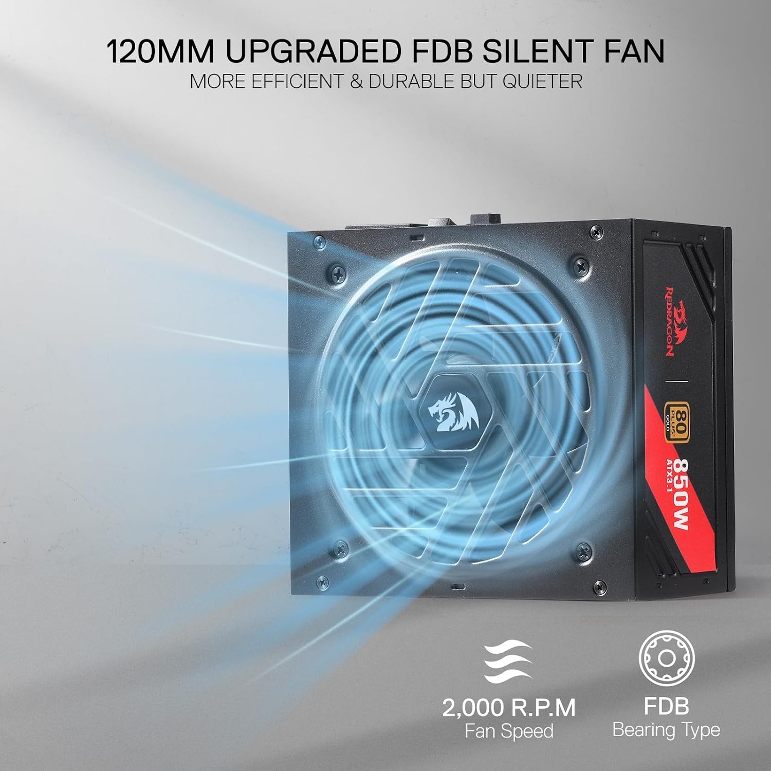 image:imageRedragon PSU017 80 Platinum 1000 Watt ATX 30 amp PCIe 50 Fully Modular Gaming Power Supply 80 Plus Certified 100 Japanese Capacitors amp Low Noise SmartECO Fan Fully Modular w12VHPWR CableATX 31 Gold BK