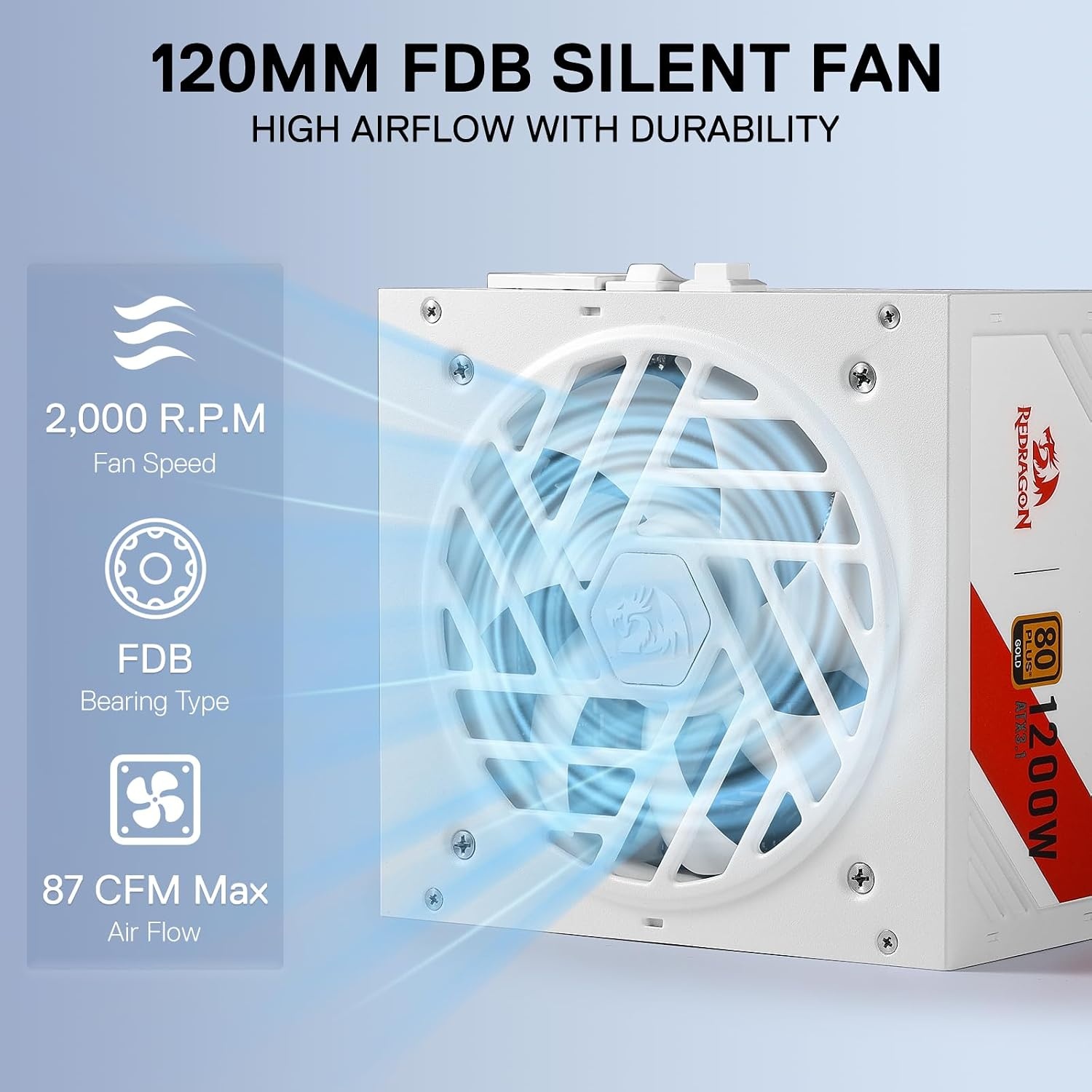 image:imageRedragon PSU017 80 Platinum 1000 Watt ATX 30 amp PCIe 50 Fully Modular Gaming Power Supply 80 Plus Certified 100 Japanese Capacitors amp Low Noise SmartECO Fan Fully Modular w12VHPWR CableATX 31 Gold WT