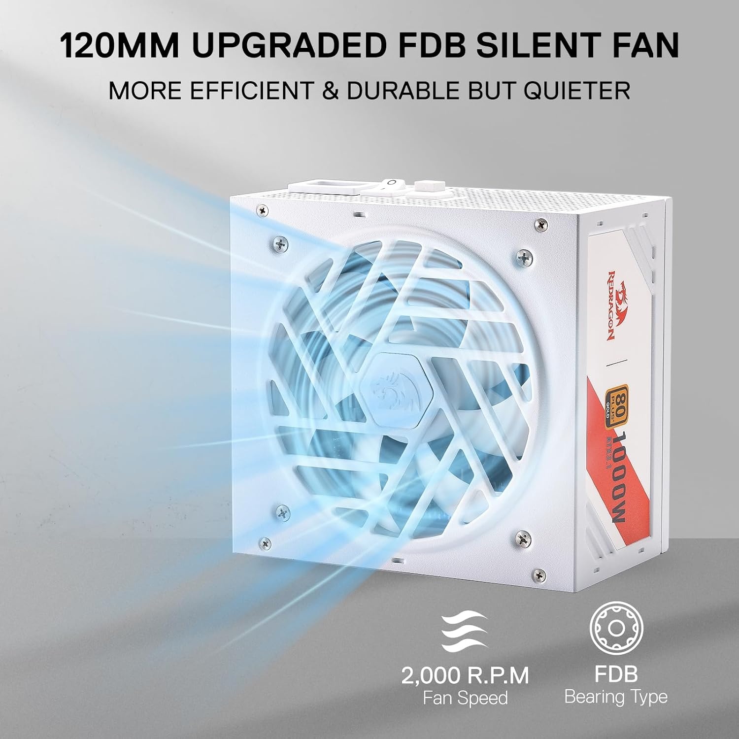 image:imageRedragon PSU017 80 Platinum 1000 Watt ATX 30 amp PCIe 50 Fully Modular Gaming Power Supply 80 Plus Certified 100 Japanese Capacitors amp Low Noise SmartECO Fan Fully Modular w12VHPWR CableATX 31 Gold WT