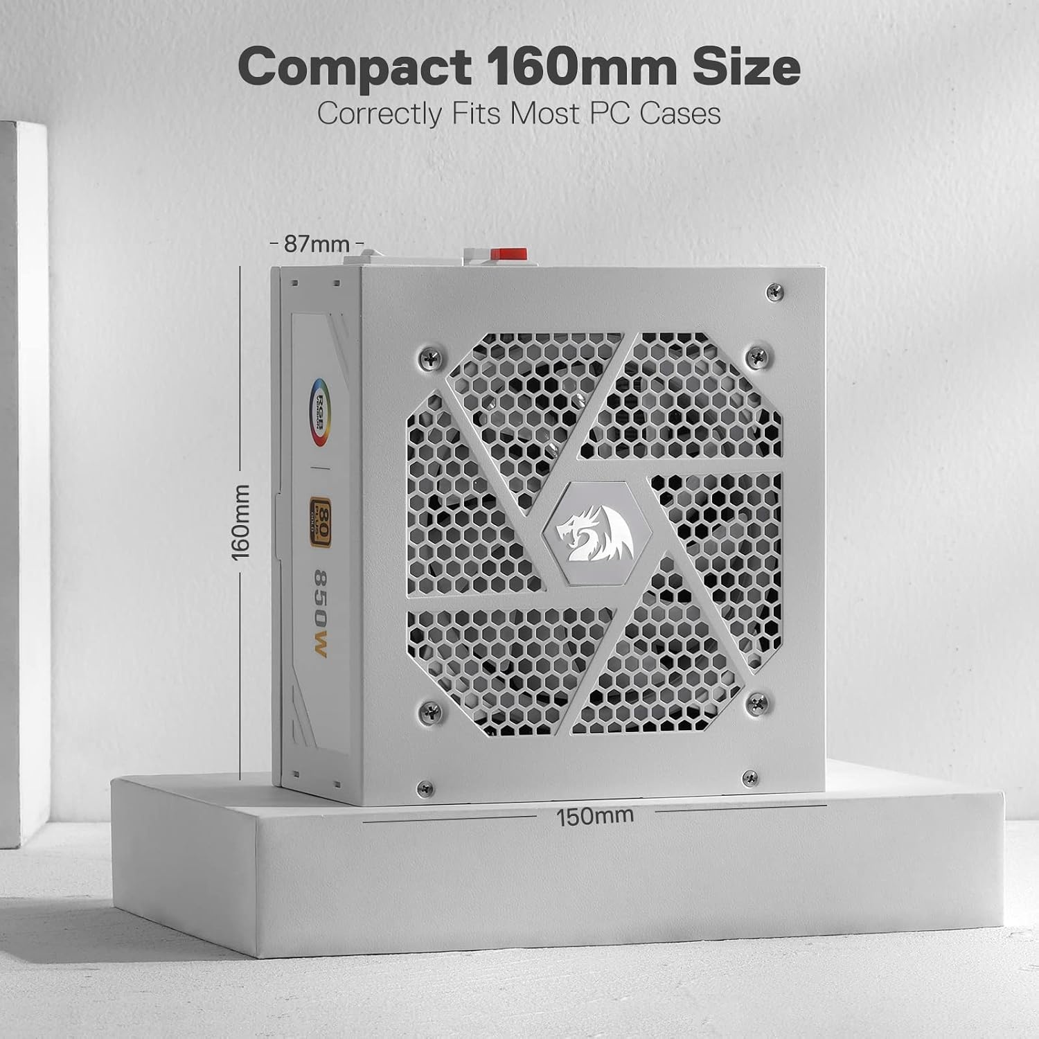 image:imageRedragon PSU017 80 Platinum 1000 Watt ATX 30 amp PCIe 50 Fully Modular Gaming Power Supply 80 Plus Certified 100 Japanese Capacitors amp Low Noise SmartECO Fan Fully Modular w12VHPWR CableATX 31 Gold WT RGB