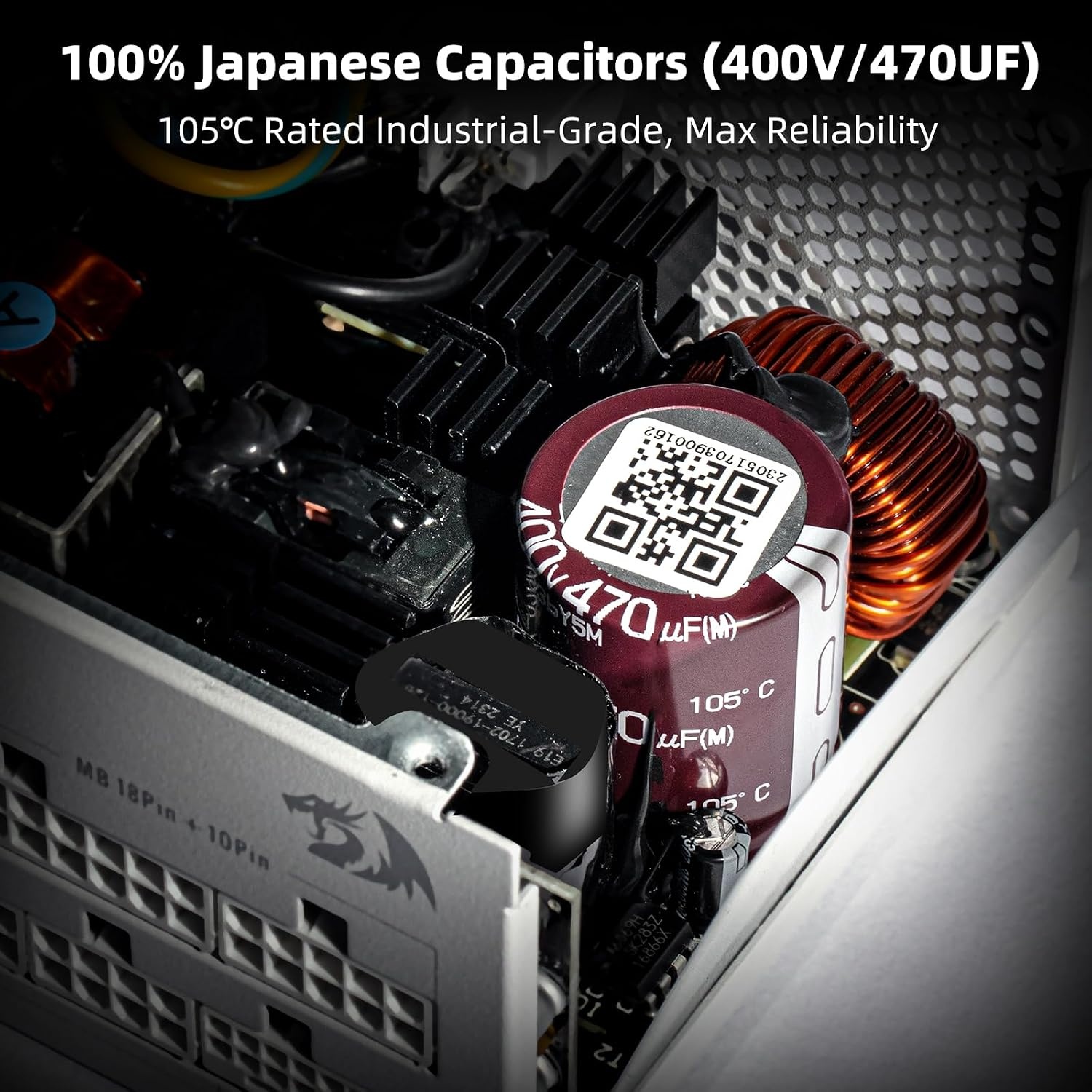 image:imageRedragon PSU017 80 Platinum 1000 Watt ATX 30 amp PCIe 50 Fully Modular Gaming Power Supply 80 Plus Certified 100 Japanese Capacitors amp Low Noise SmartECO Fan Fully Modular w12VHPWR CableSFX Platinum WT