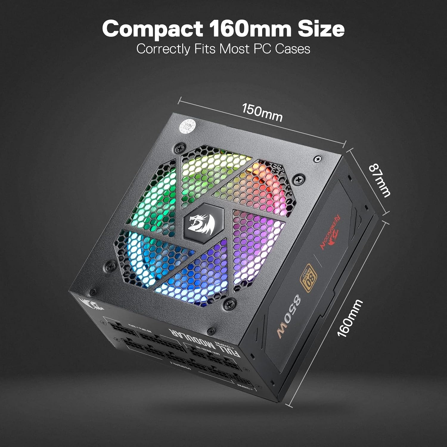 image:imageRedragon PSU017 80 Platinum 1000 Watt ATX 30 amp PCIe 50 Fully Modular Gaming Power Supply 80 Plus Certified 100 Japanese Capacitors amp Low Noise SmartECO Fan Fully Modular w12VHPWR CableATX 31 Gold BK RGB