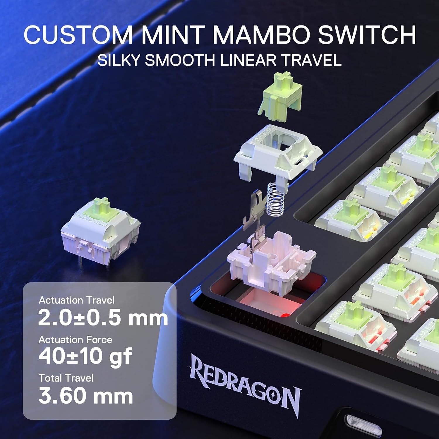 image:imageRedragon K673 PRO Wireless 81Key RGB Gasket Gaming Keyboard Scroll KnobConcrete Jungle