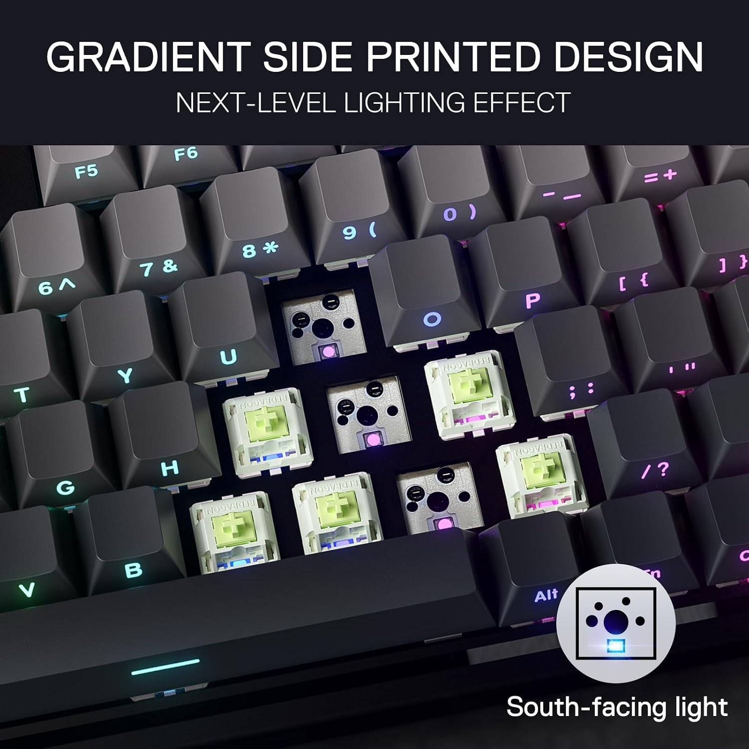 image:imageRedragon K673 PRO Wireless 81Key RGB Gasket Gaming Keyboard Scroll KnobConcrete Jungle