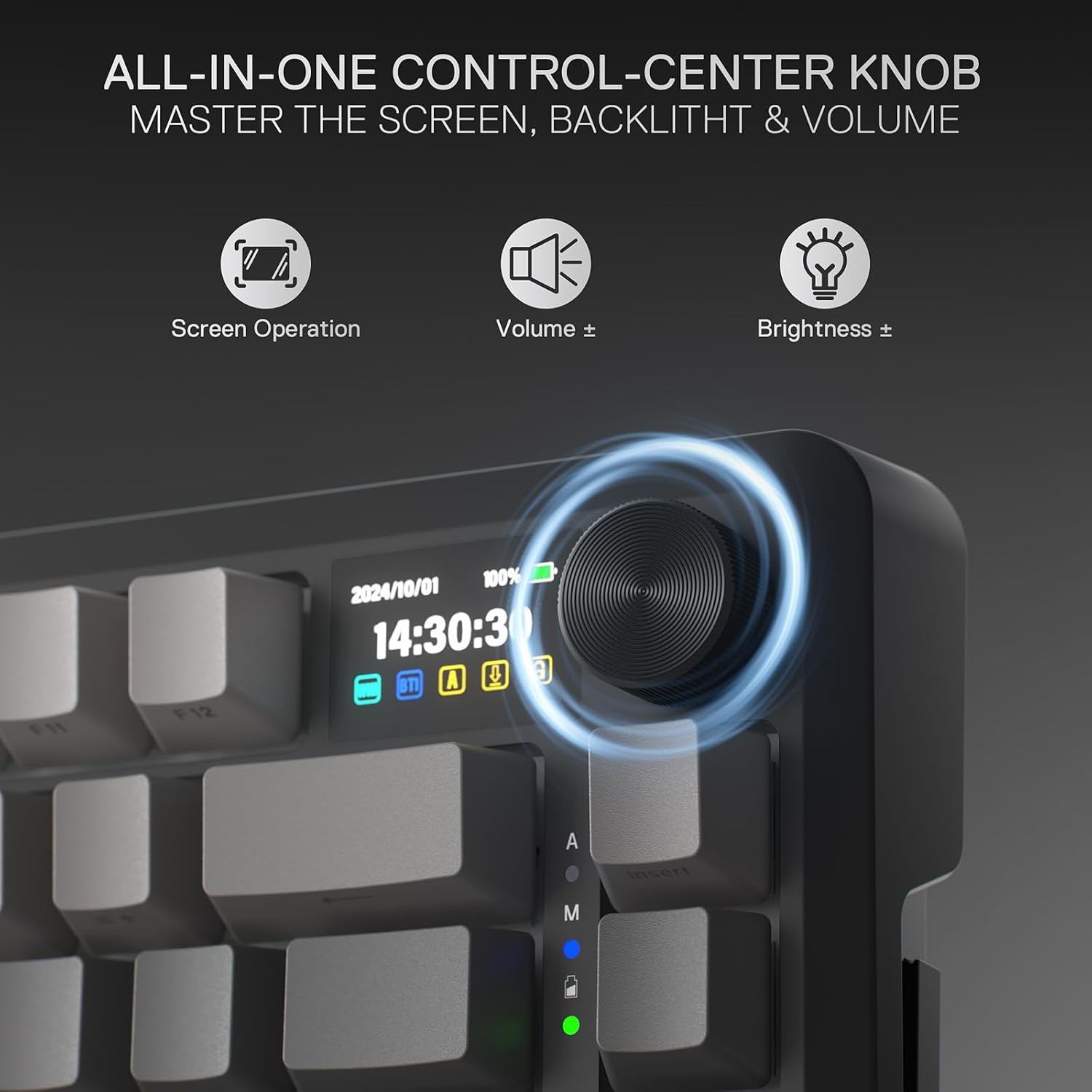 image:imageRedragon K673 PRO Wireless 81Key RGB Gasket Gaming Keyboard Scroll KnobConcrete Jungle