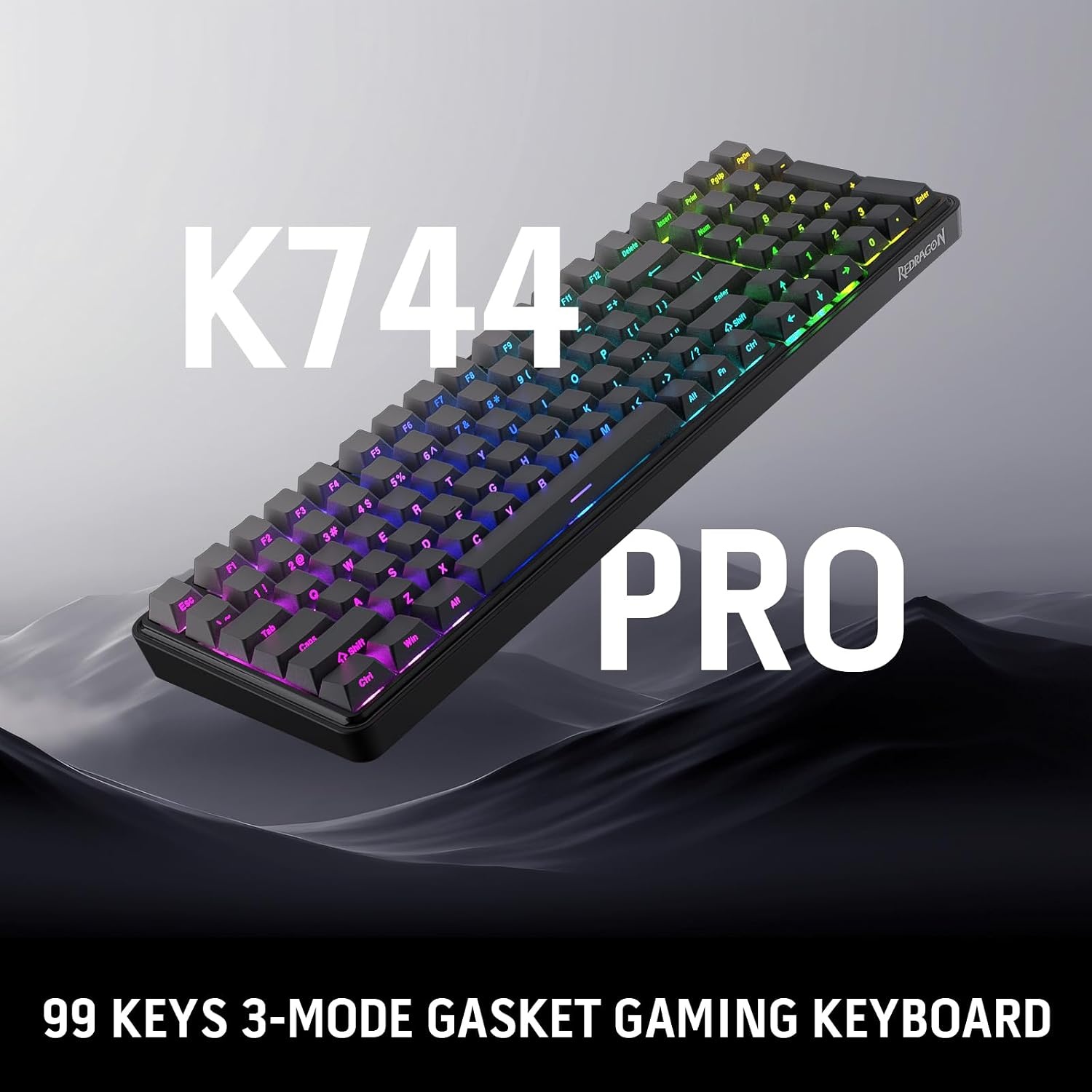 image:imageRedragon K686 PRO Wireless RGB Gasket Gaming Keyboard DyeSub Anime KeycapConcrete Jungle