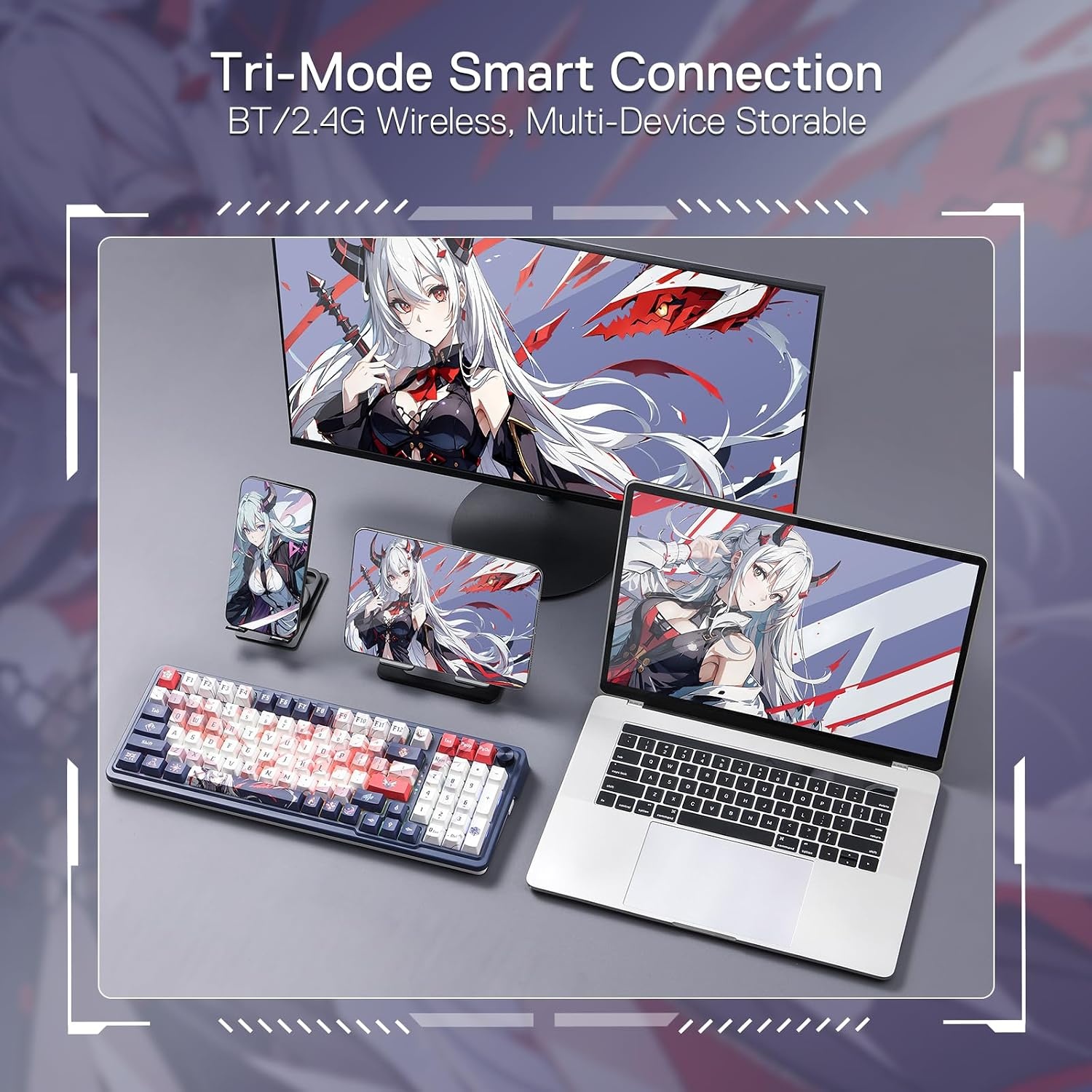 image:imageRedragon K686 PRO Wireless RGB Gasket Gaming Keyboard DyeSub Anime KeycapEisas Paradox Anime Version