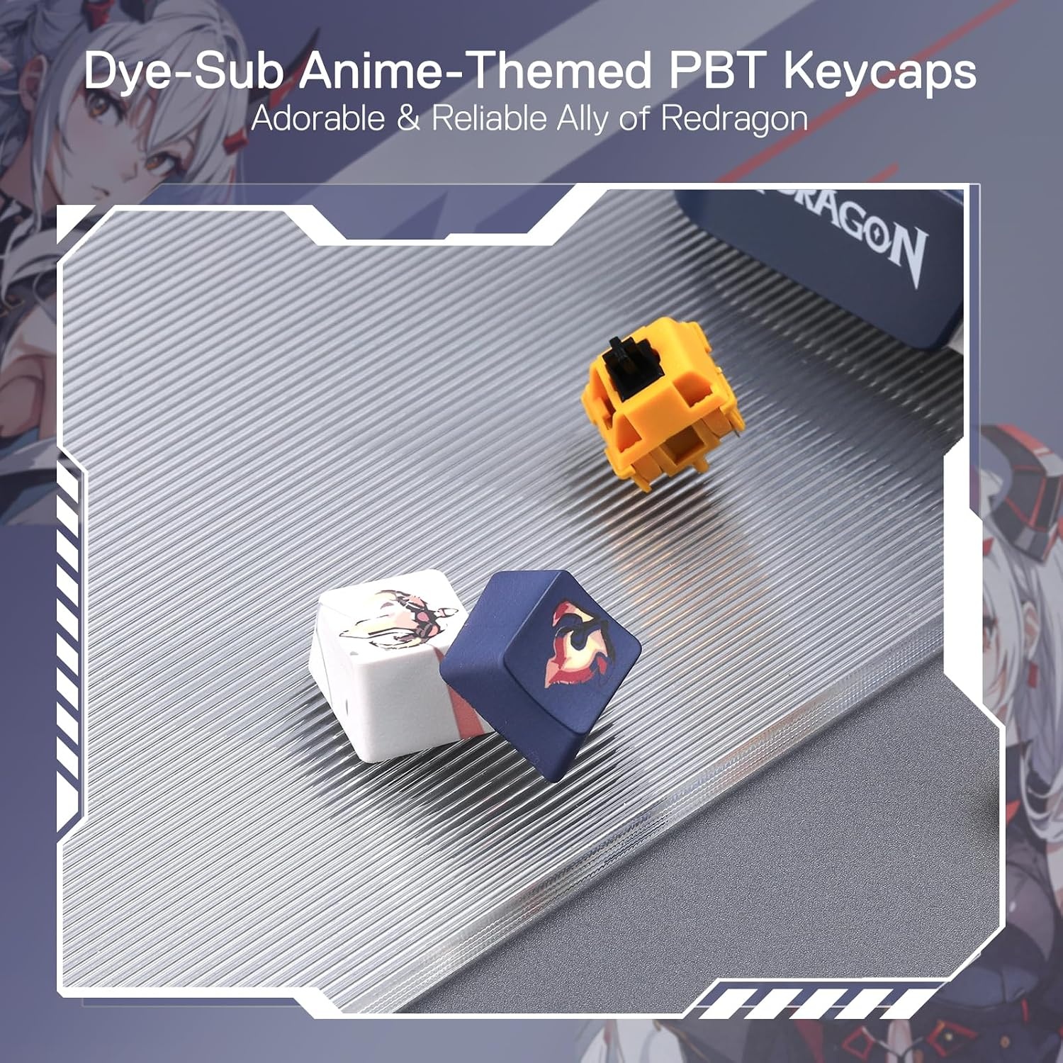 image:imageRedragon K686 PRO Wireless RGB Gasket Gaming Keyboard DyeSub Anime KeycapEisas Paradox Anime Version