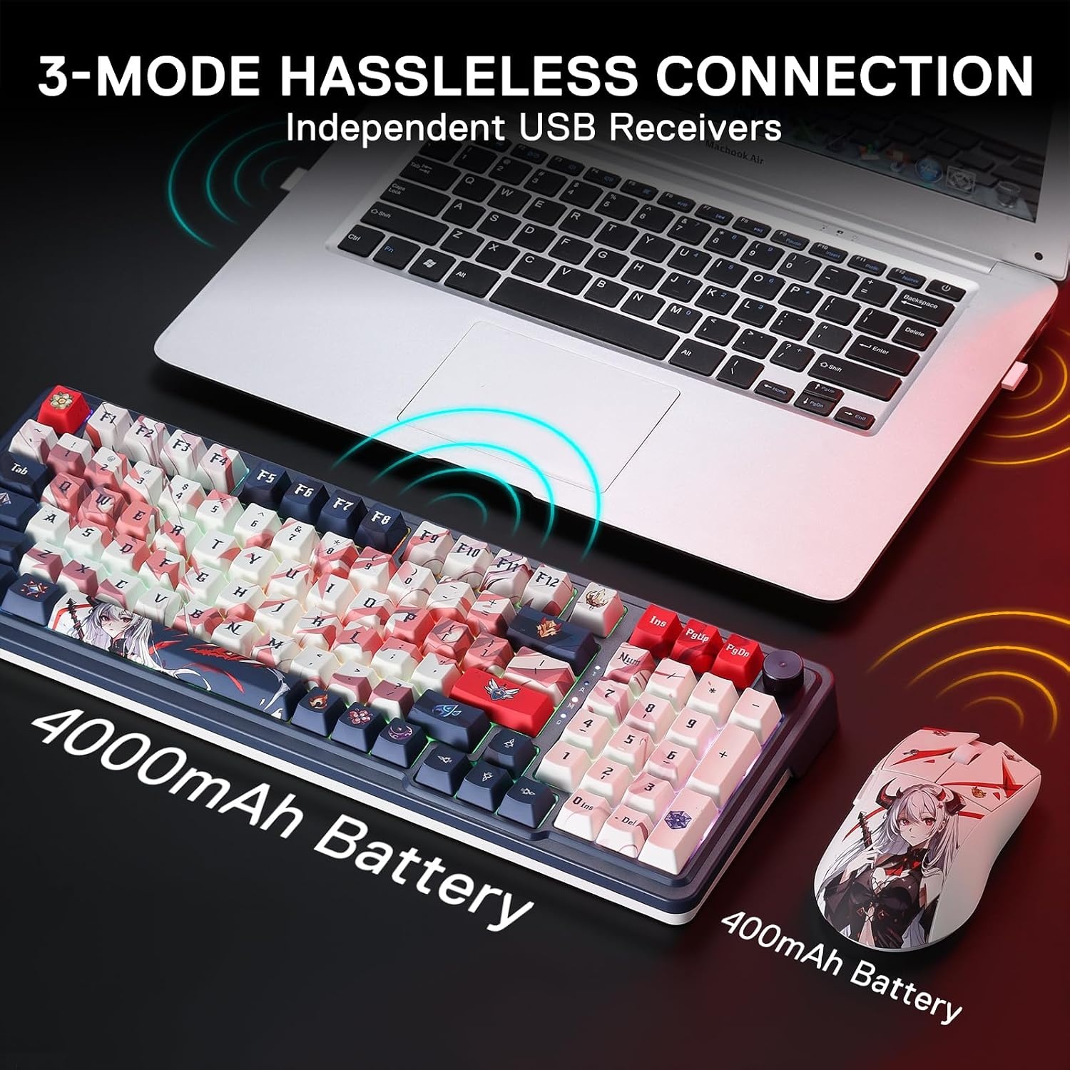 image:imageRedragon K686 PRO Wireless RGB Gasket Gaming Keyboard DyeSub Anime KeycapEisas Paradox Anime Version