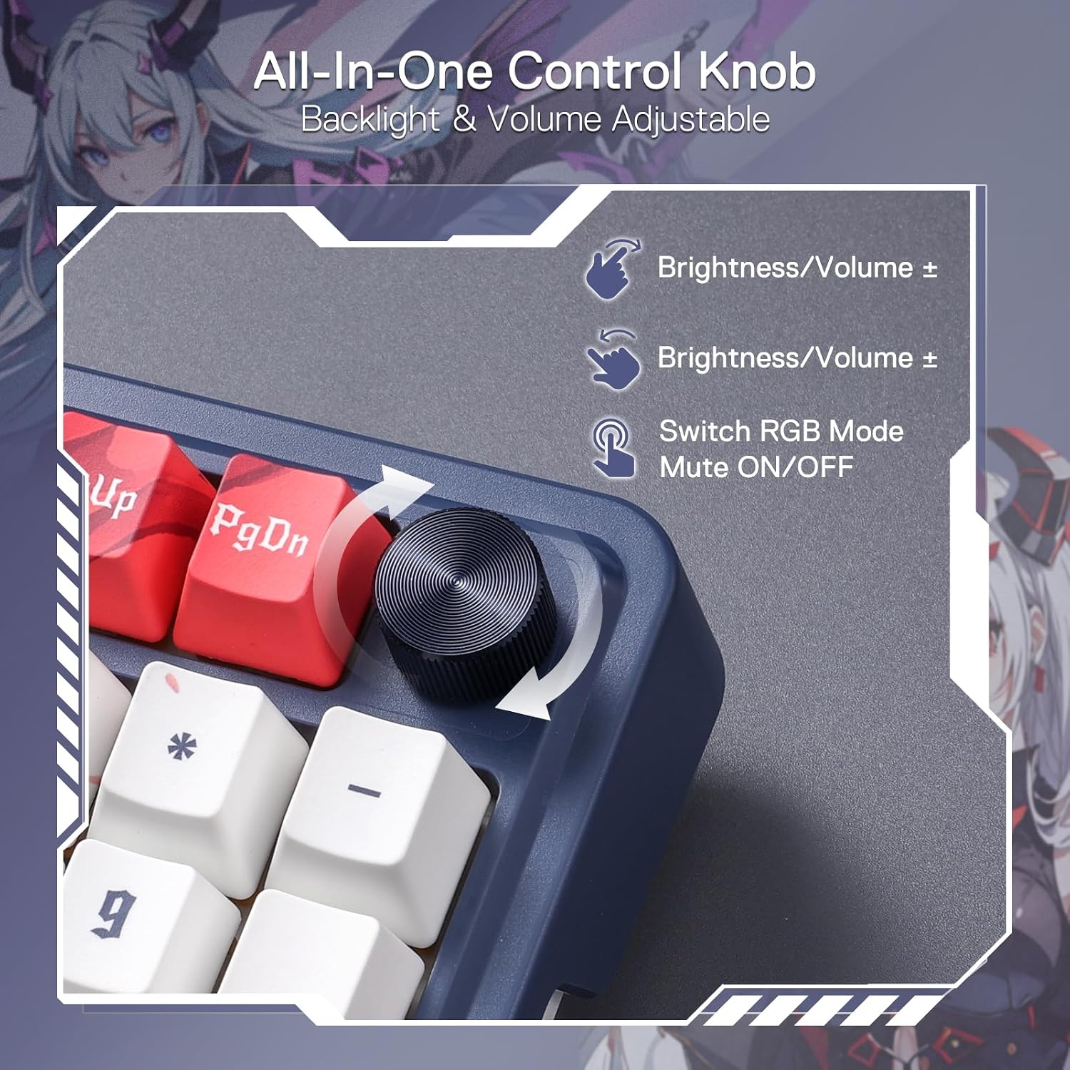 image:imageRedragon K686 PRO Wireless RGB Gasket Gaming Keyboard DyeSub Anime KeycapEisas Paradox Anime Version