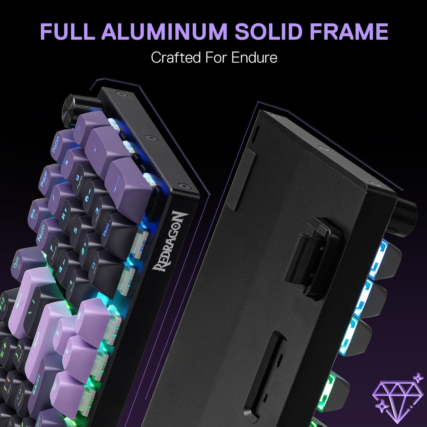 image:imageRedragon K686 PRO Wireless RGB Gasket Gaming Keyboard DyeSub Anime KeycapPurple Rain