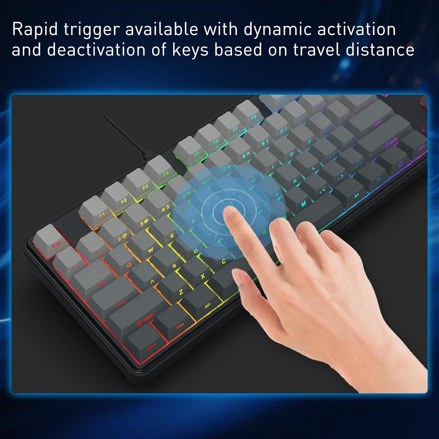 image:imageRedragon K707 PRO SE 80 Wireless Gasket RGB Gaming Keyboard 3Modes 87 Keys TKL Anime Mechanical Keyboard wHotSwap Socket DyeSub PBT Keycaps amp 5Layer Noise Dampening Custom Linear SwitchConcrete Jungle