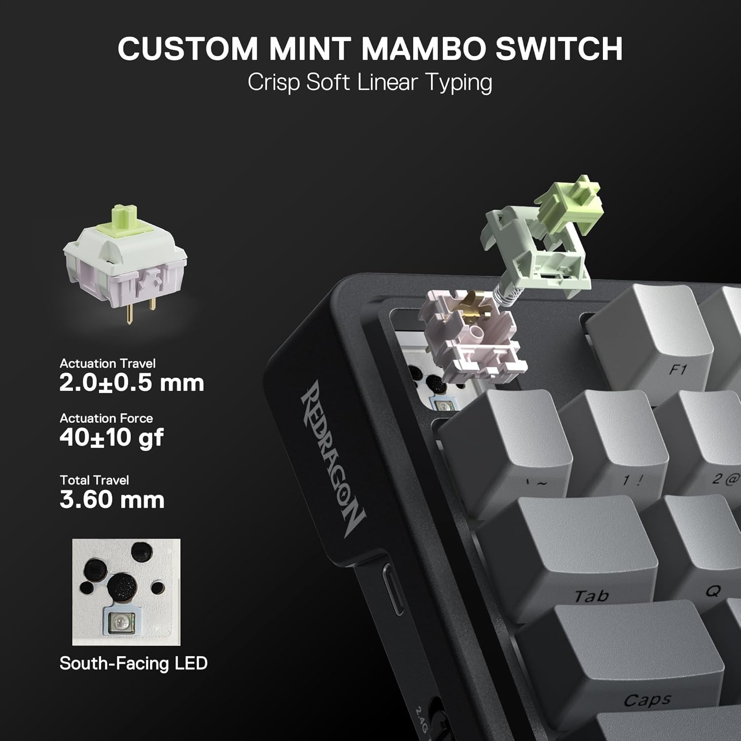 image:imageRedragon K707 PRO SE 80 Wireless Gasket RGB Gaming Keyboard 3Modes 87 Keys TKL Anime Mechanical Keyboard wHotSwap Socket DyeSub PBT Keycaps amp 5Layer Noise Dampening Custom Linear SwitchConcrete Jungle LCD Screen