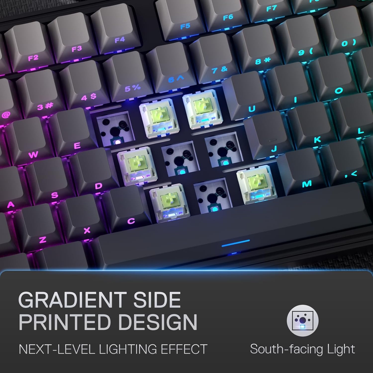 image:imageRedragon K707 PRO SE 80 Wireless Gasket RGB Gaming Keyboard 3Modes 87 Keys TKL Anime Mechanical Keyboard wHotSwap Socket DyeSub PBT Keycaps amp 5Layer Noise Dampening Custom Linear SwitchConcrete Jungle