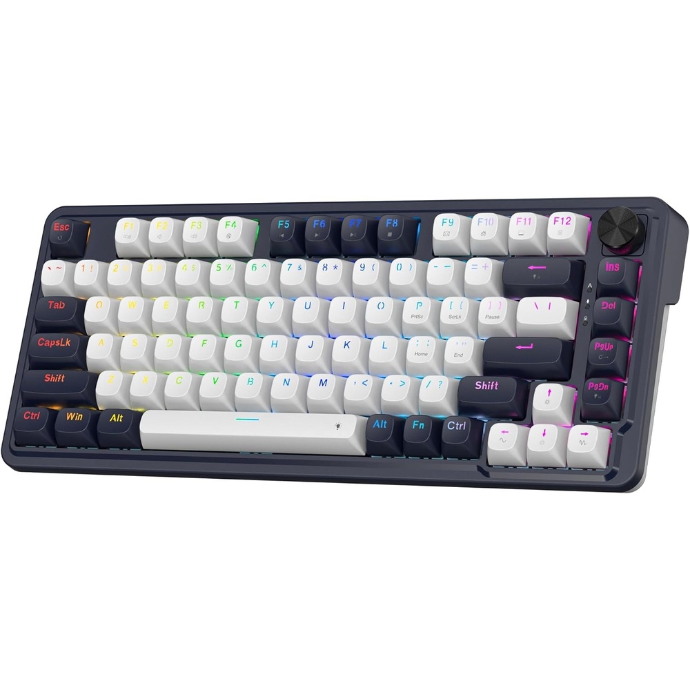image:imageRedragon K673 PRO Wireless 81Key RGB Gasket Gaming Keyboard Scroll KnobAbyssal Blue HE Version