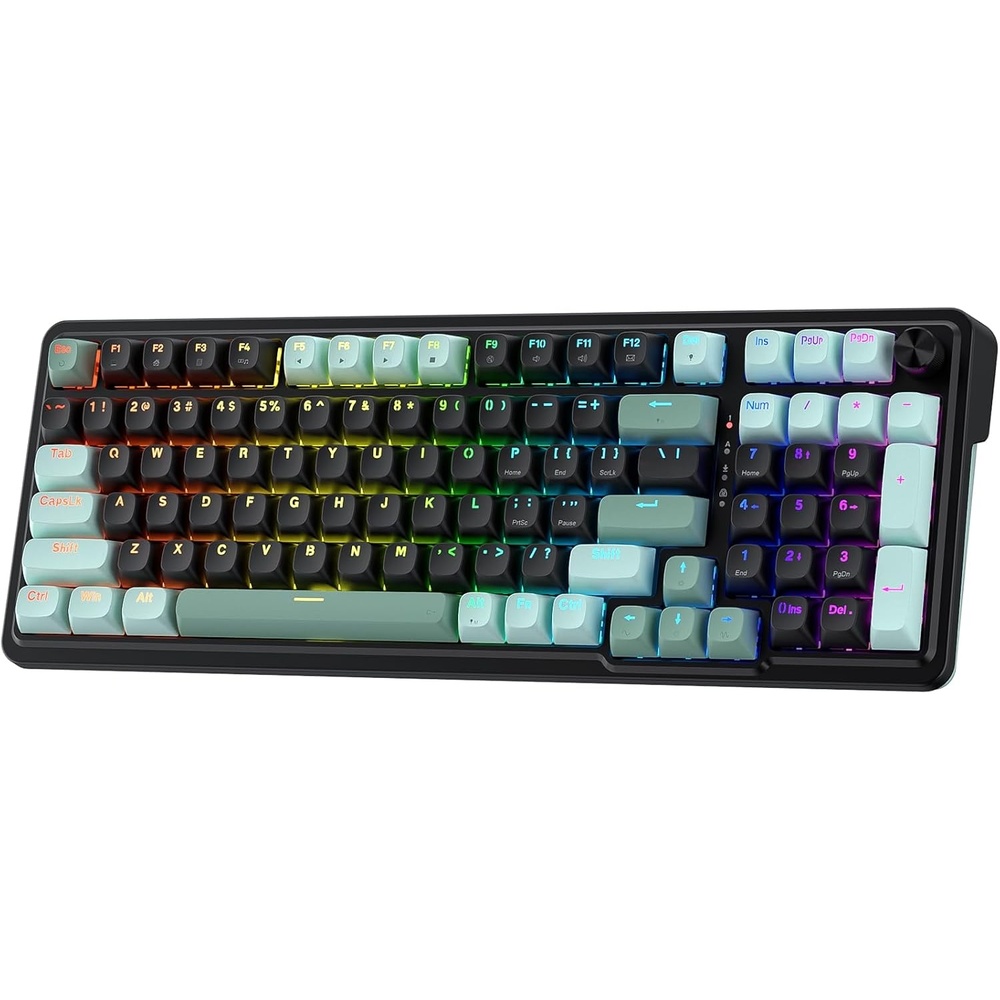 image:imageRedragon K686 PRO Wireless RGB Gasket Gaming Keyboard DyeSub Anime KeycapDark Jade HE Version