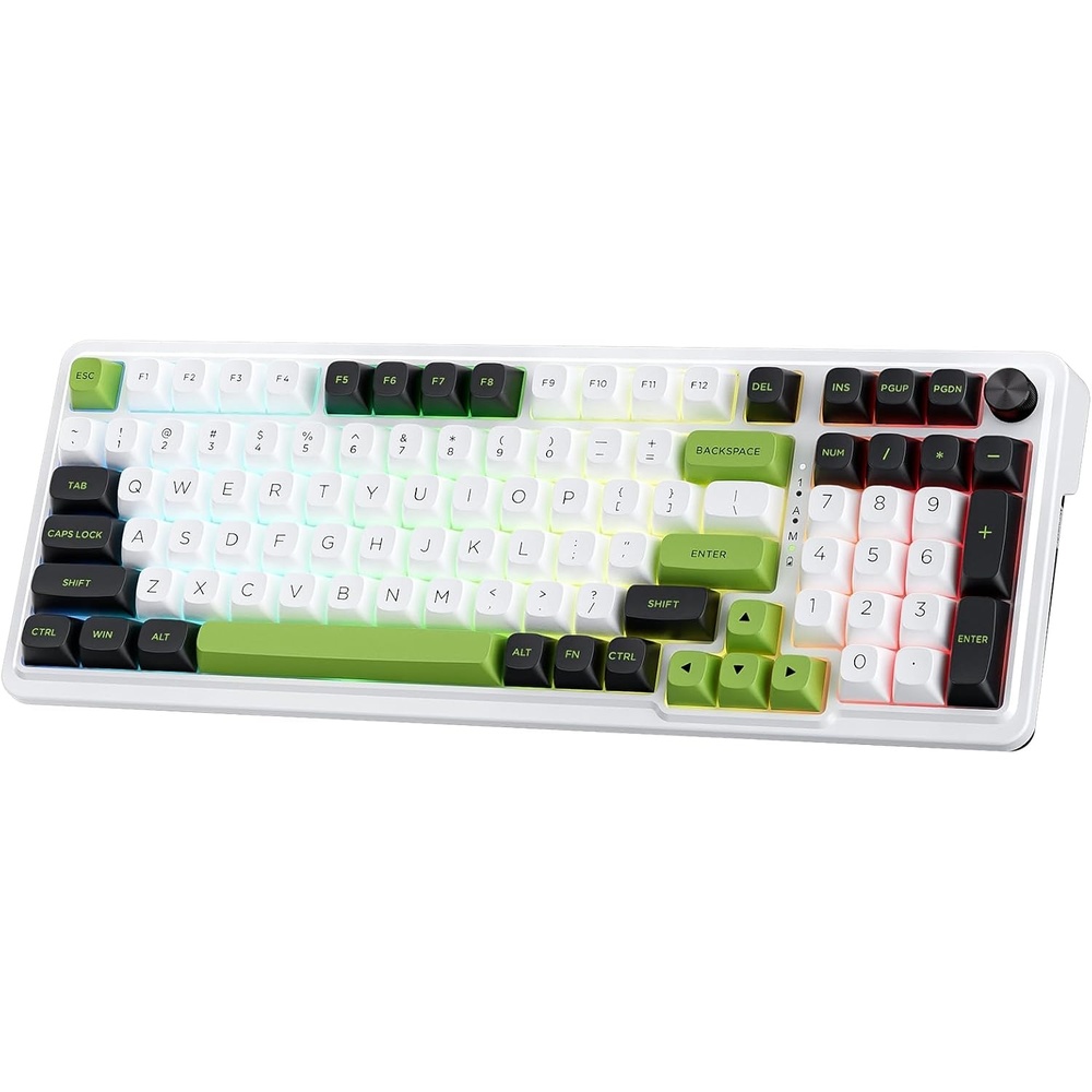 image:imageRedragon K686 PRO Wireless RGB Gasket Gaming Keyboard DyeSub Anime KeycapGreenFlash Genji