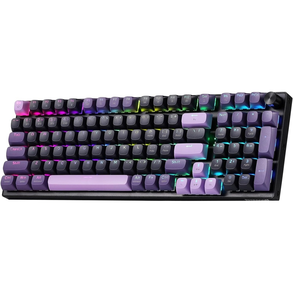 image:imageRedragon K686 PRO Wireless RGB Gasket Gaming Keyboard DyeSub Anime KeycapPurple Rain