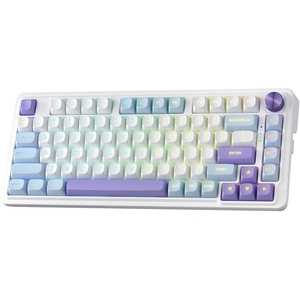 Redragon K673 PRO Wireless 81-Key RGB Gasket Gaming Keyboard, Scroll Knob(Moonrise Violet)
