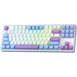 Redragon K707 PRO SE 80% Wireless Gasket RGB Gaming Keyboard, 3-Modes 87 Keys TKL Anime Mechanical Keyboard w/Hot-Swap Socket, Dye-Sub PBT Keycaps & 5-Layer Noise Dampening, Custom Linear Switch(Moonrise Violet)